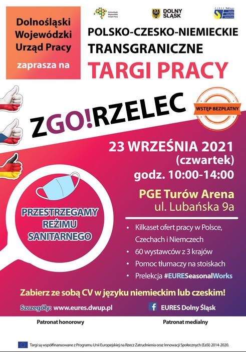 Plakat informujący o Targach Pracy w Zgorzelcu w dniu 23.09.2021