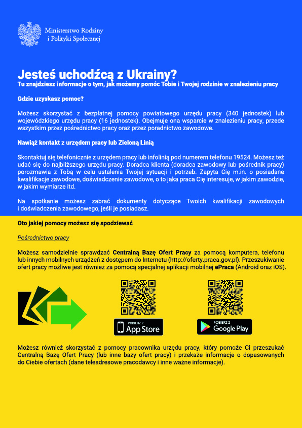Ulotka dla uchodźców z Ukrainy PL
